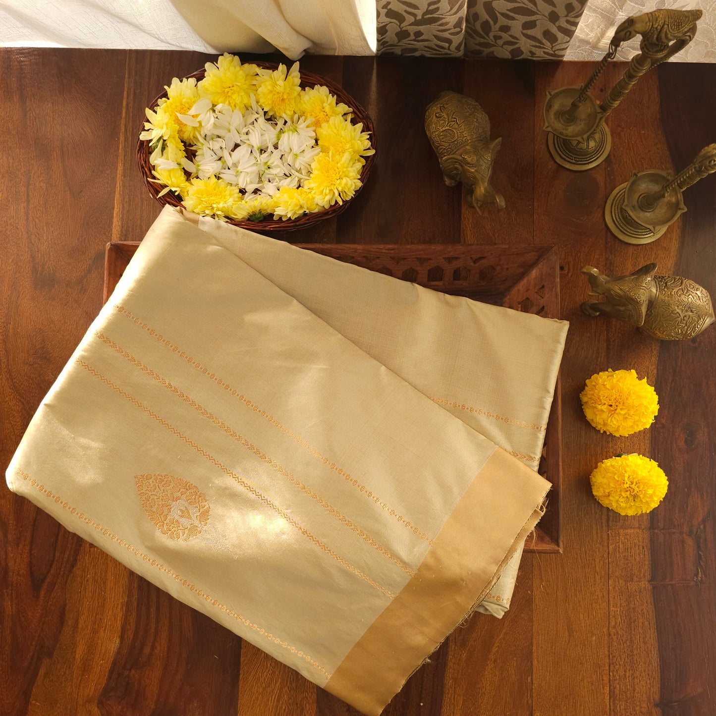 Light green Pure Soft Silk Saree